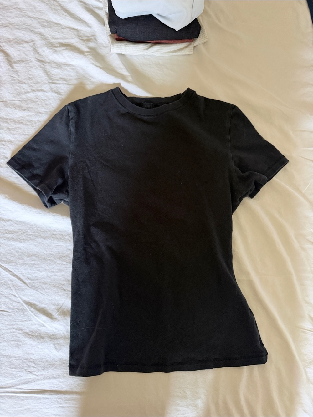 Skims black cotton jersey short sleeve top